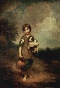 Dorfmadchen mit Hund und Henkelkrug, Thomas Gainsborough